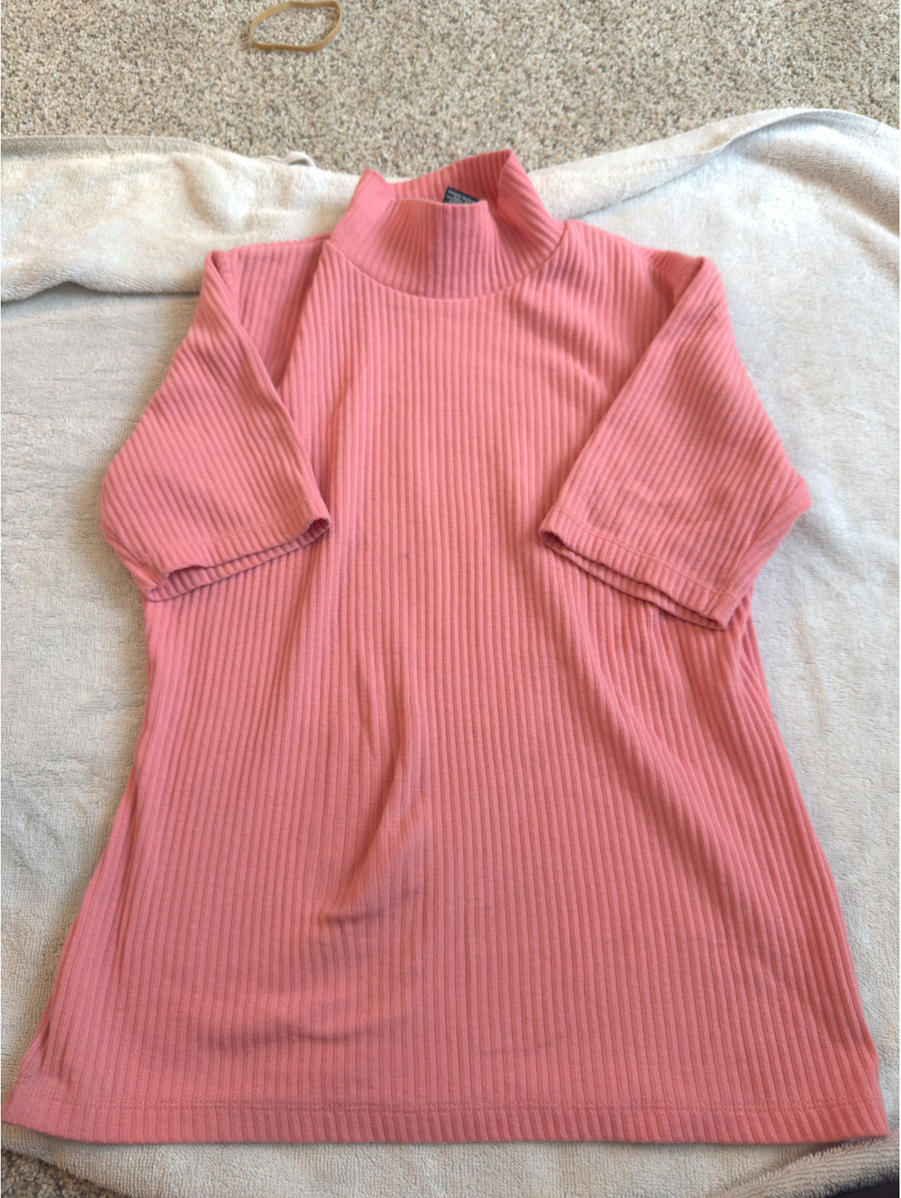 Limited Pink Ribbed Knit Turtleneck Top Size S